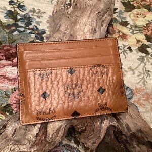 MCM Visetos Cognac Card Case